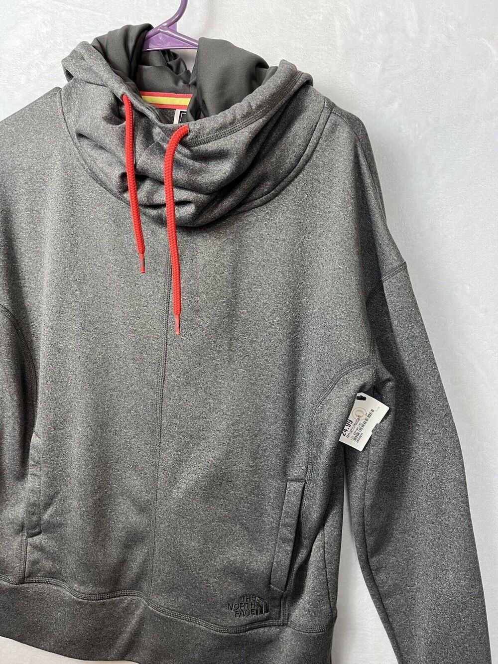 The North Face Pullover Womens Medium Gray Lanna Cowl Neck Fleece Outdoor EUC